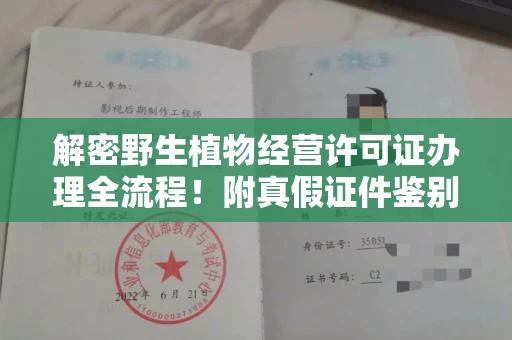 全国解密野生植物经营许可证办理全流程！附真假证件鉴别方法